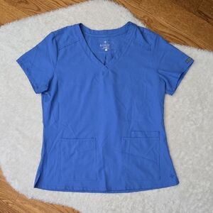 Med Couture Blue Scrub Top, Womens Large